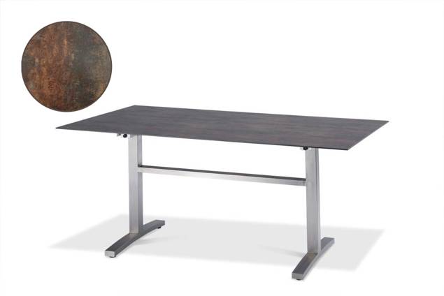 Island Gartentisch Edelstahl, mit Rollen 120x70 cm