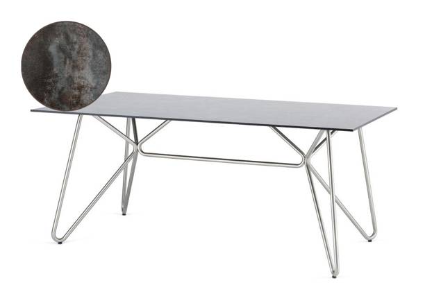 Valencia Gartentisch rund Edelstahl 180x90 cm