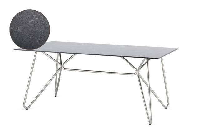 Valencia Gartentisch rund Edelstahl 180x90 cm