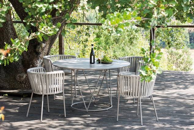Granada Gartentisch rund Stahl Ø 130 cm 4
