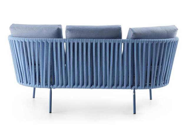 Granada 2.5er Loungebank Stahl 2
