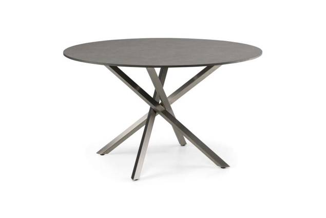 Alaska Table de jardin ronde acier inoxydable, profilé 4x4 2