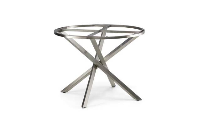 Alaska Table de jardin ronde acier inoxydable, profilé 4x4 4