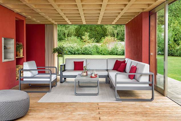 Palermo Outdoor Pouf dunkelgrau 8