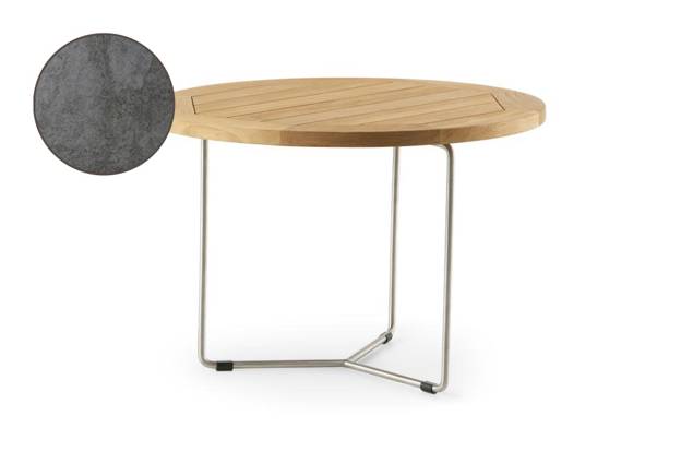 Rügen Loungetisch rund Edelstahl, Höhe 40 cm Ø 70 cm
