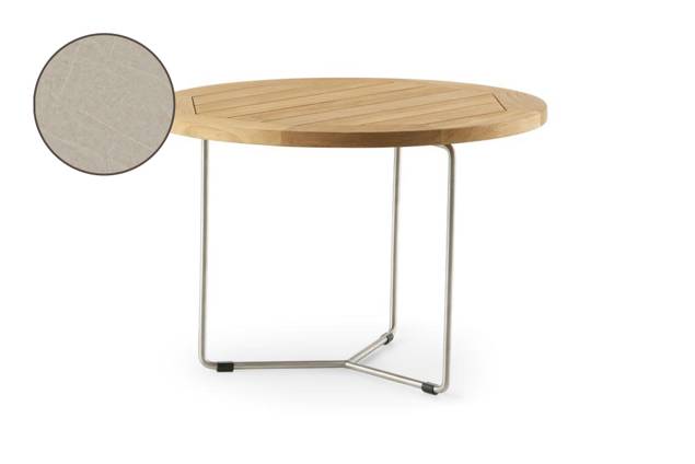 Rügen Loungetisch rund Edelstahl, Höhe 40 cm Ø 80 cm