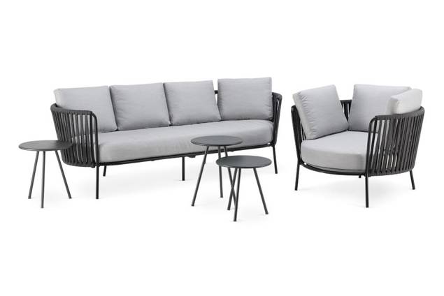 Granada Banc lounge 3 places acier 4