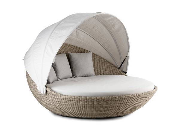Pula Lit de jardin rond rotin 2