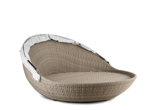 Pula Lit de jardin rond rotin 6