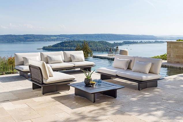 Manhattan Loungehocker/Tisch Aluminium 7