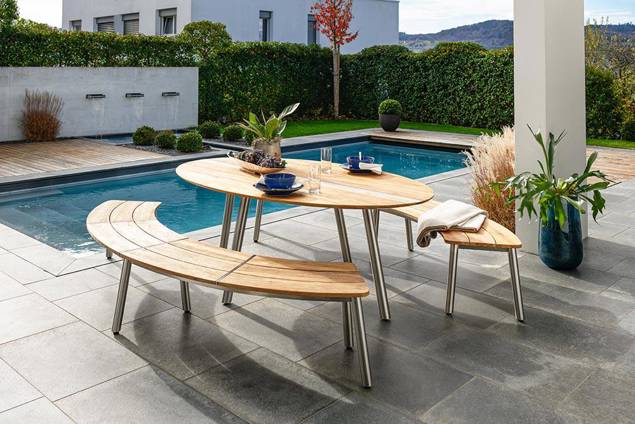 Alaska Table de jardin teck bois 220x128 cm 4