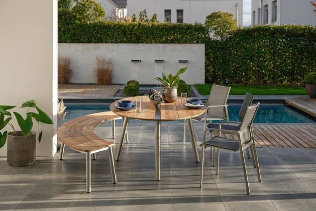 Alaska Table de jardin teck bois 220x128 cm 10