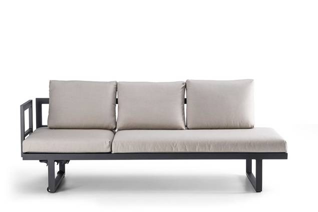 Tosca 3er Loungebank Aluminium 4