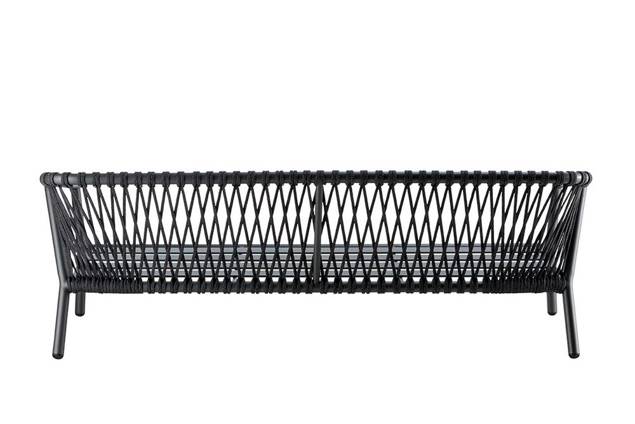 Seattle Banc lounge 2.5 places aluminium 3