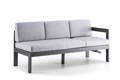 Livorno 3er Diningbank Aluminium 3