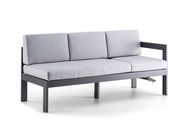 Livorno 3er Diningbank Aluminium 3