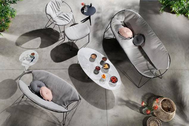 Montreal 3er Loungebank Edelstahl 6