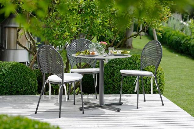 Stockholm Gartentisch klappbar Stahl Ø 80 cm 5