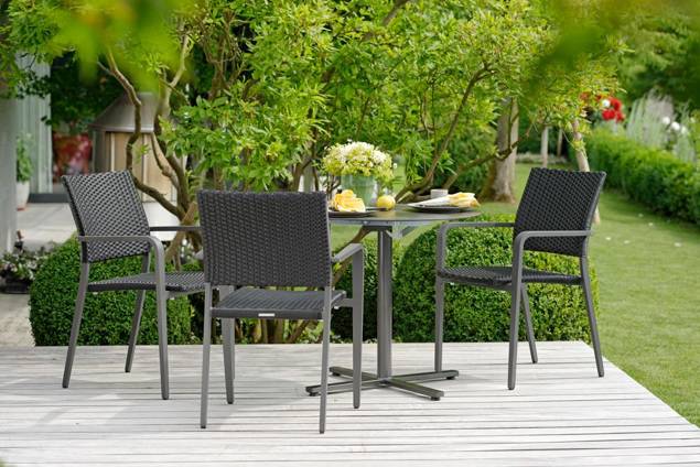 Stockholm Gartentisch klappbar Stahl Ø 80 cm 7