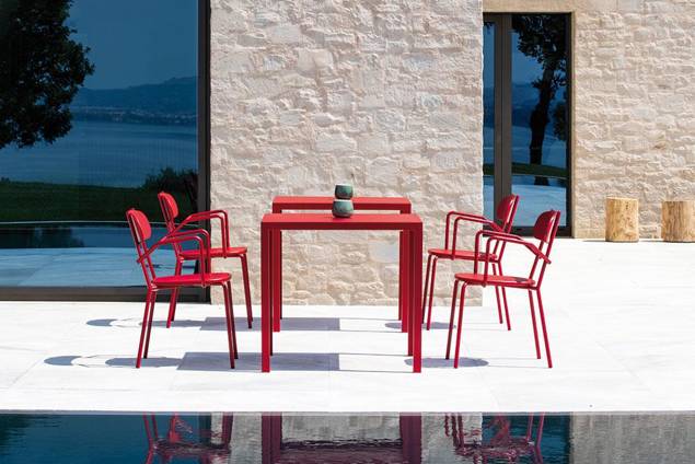 Cadiz Chaise de jardin empilable acier 13