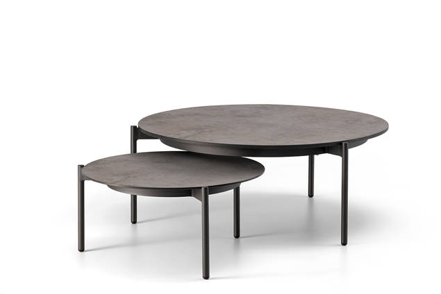 Taormina Set de table de salon ronde aluminium 1
