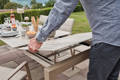 Kos Table de jardin à rallonge aluminium, avec roulettes 6