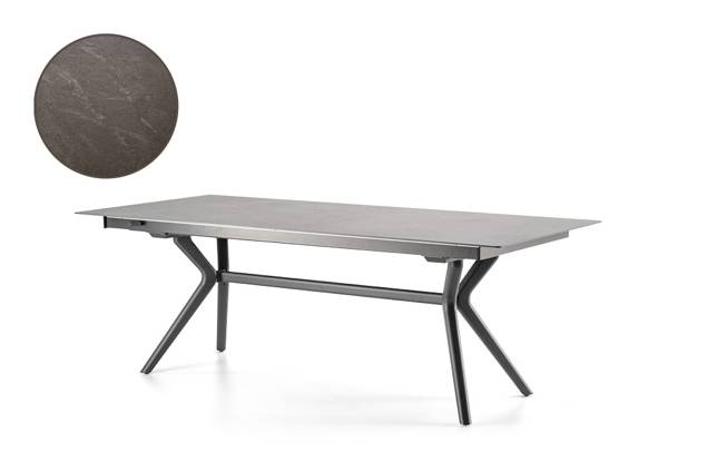 Graz Table de jardin aluminium 160/217x95 cm