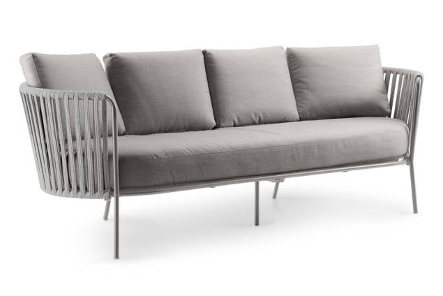 Granada 3er Loungebank Stahl