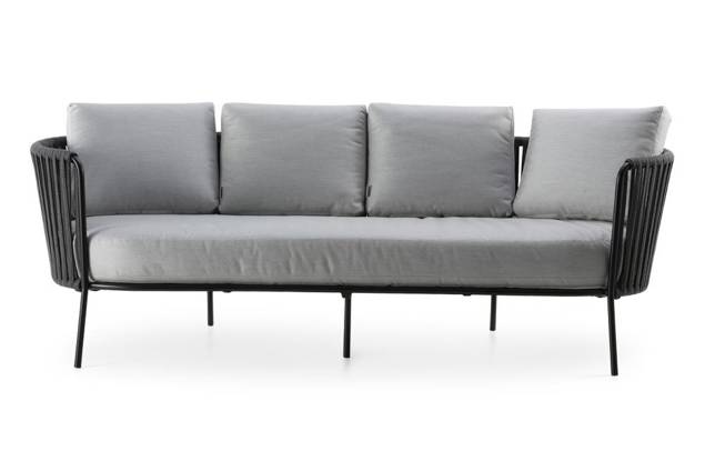 Granada 3er Loungebank Stahl 2