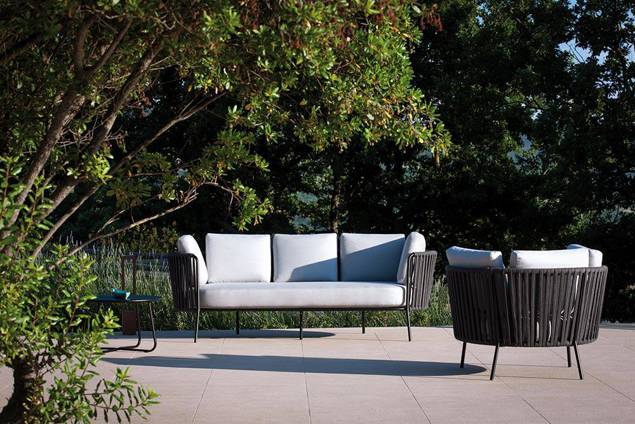 Granada 3er Loungebank Stahl 4