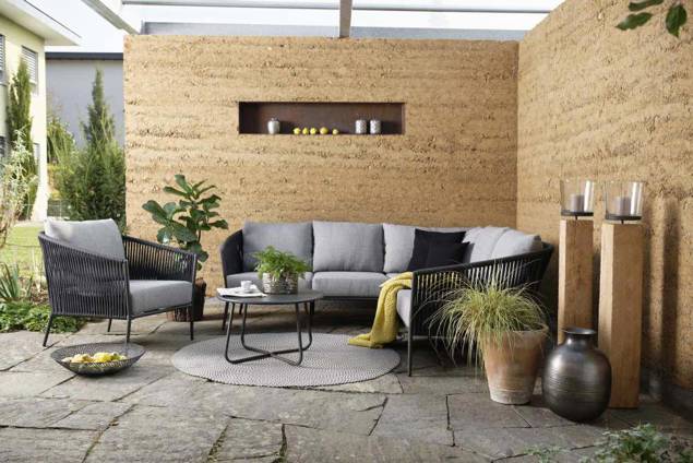 Kapstadt Gartenlounge Set Aluminium/Rope