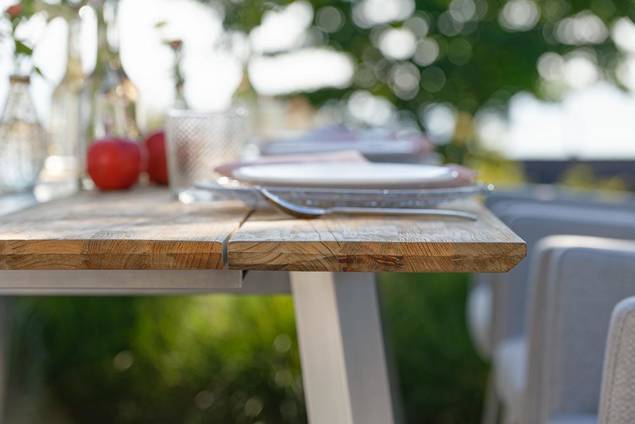 Montana Gartentisch Set Edelstahl/Holz 3