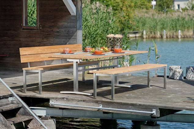 Island Banc de jardin acier inoxydable 2