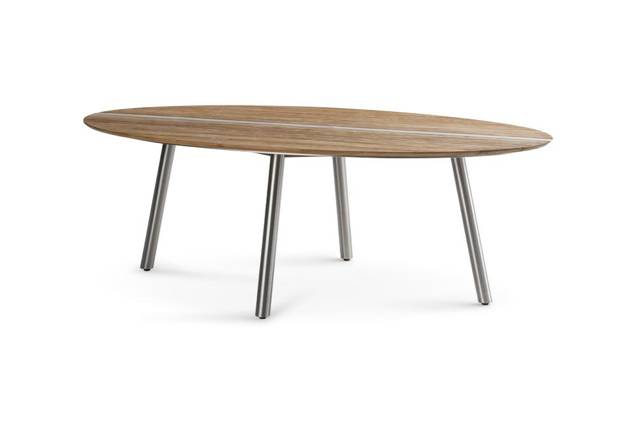 Alaska Set de table de jardin acier inoxydable/bois 1