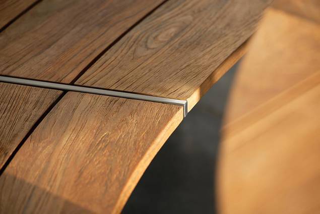 Alaska Set de table de jardin acier inoxydable/bois 5