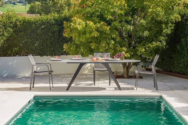 Andermatt Gartentisch Set Aluminium/Rope