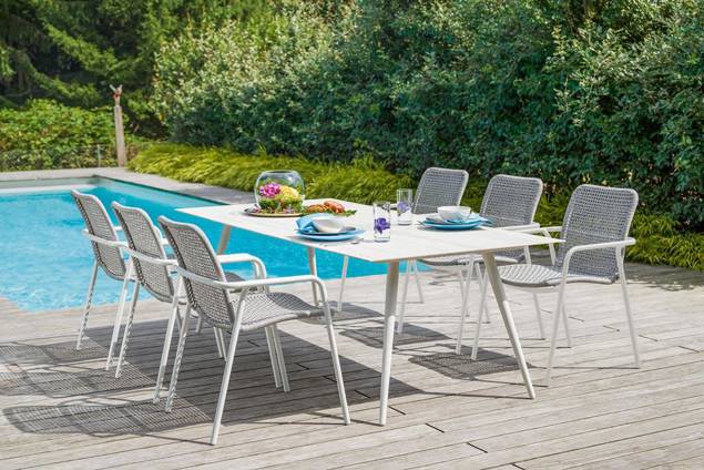 Kapstadt Set de table de jardin aluminium/rope
