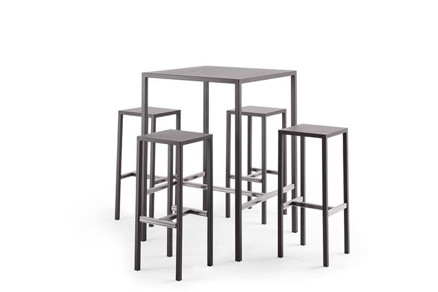 Airolo Bartisch Set Stahl 75x75 cm