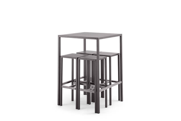 Airolo Bartisch Set Stahl 75x75 cm 1