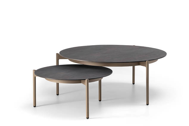 Taormina Set de table de salon ronde aluminium 1