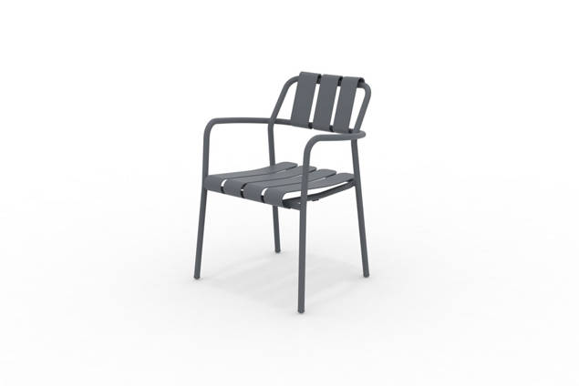 Iseo Chaise de jardin empilable aluminium 