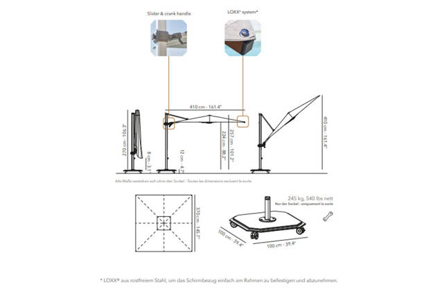 Merida Parasol rectangulaire 3