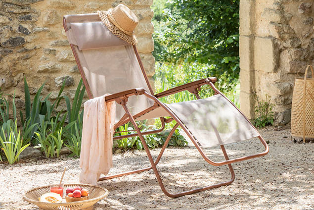 R Clip Fauteuil de relaxation pliant acier 4