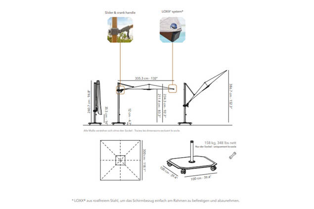 Almeria Sonnenschirm quadratisch 3