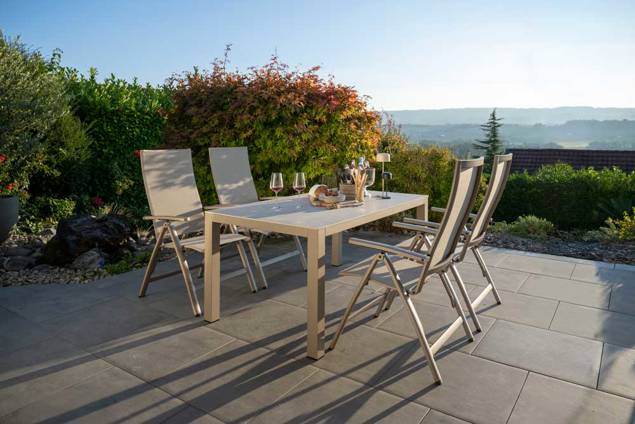 Fyn Fauteuil d'extérieur dossier haut aluminium 2