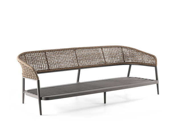 Enna 3er Loungebank Aluminium