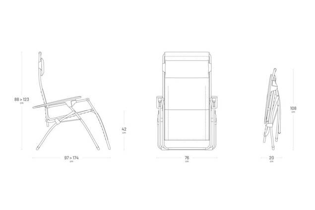 Futura XL Fauteuil de relaxation Clippé XL pliant acier 4