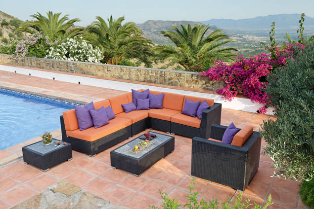 Adriatico Banc de lounge résine tressée 2