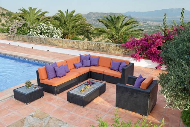 Adriatico Banc de lounge résine tressée 4