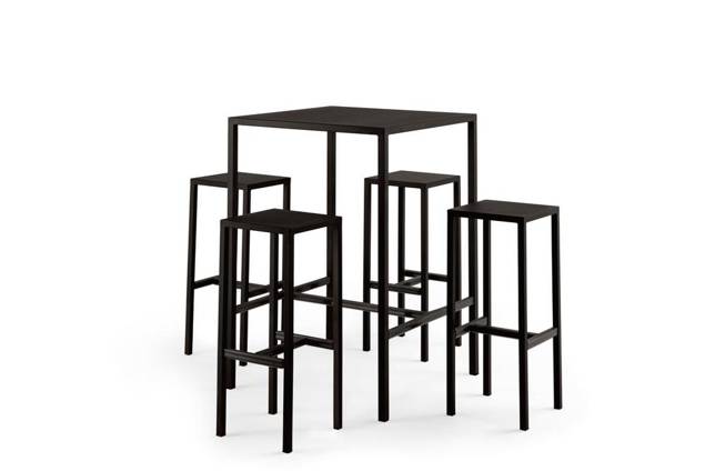 Airolo Bartisch Set Stahl 75x75 cm